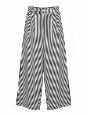 Shein Pinstripe Pleated Wide Leg Trouser Pants